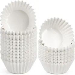 100/200Pcs Heavy Duty White Cupcake Liners, Grease-Resistant Standard Muffin Liners, Small Baking Cups, Supermarket Tasting Cups