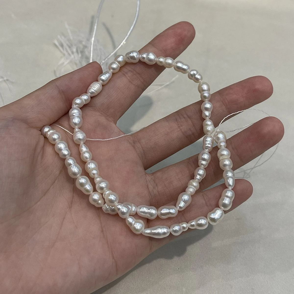 Natural Freshwater Baroque Pearls Beading 5-6mm White Irregular Gourd Pearl Beads for Jewelry Making DIY Necklaces Accessories