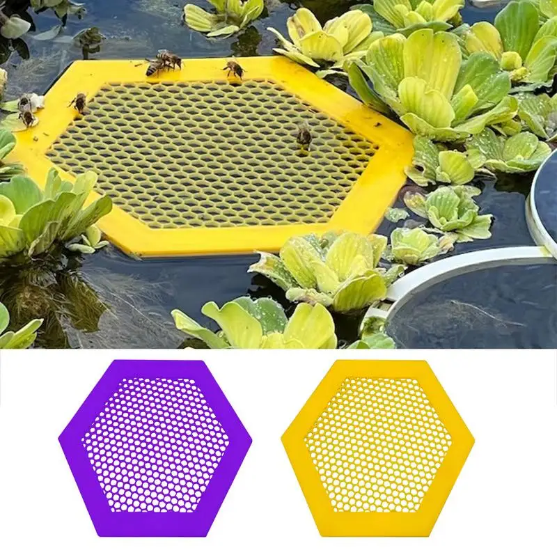 

Floating Bee Island Bee Feeder with Beehive Design Multiple Insect Drink Cups for Garden Non-Toxic Beekeeping Water Feeder