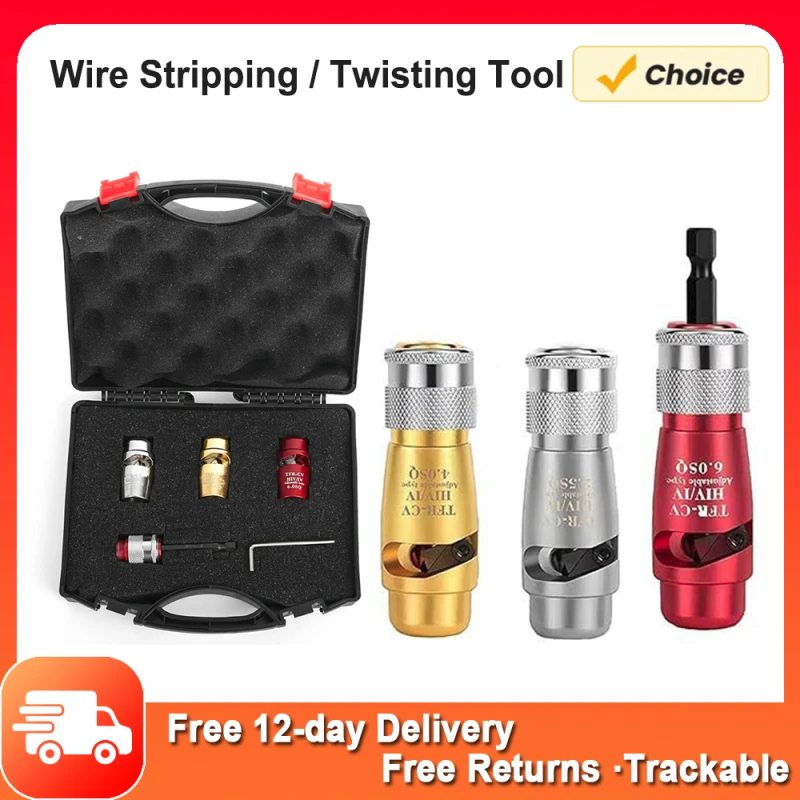 Wire Stripping / Twisting Tool Zinc Alloy Electric Wire Stripper Tool Set Portable Cable Twisting Stripping Tool for Hand Drill