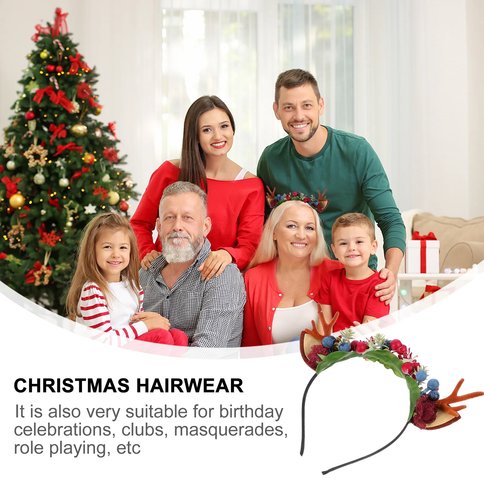 

Christmas Headband Lovely Hair Hoop for Girls Creative Holiday Party Accessory Festive Hairwear Decorative Headdress