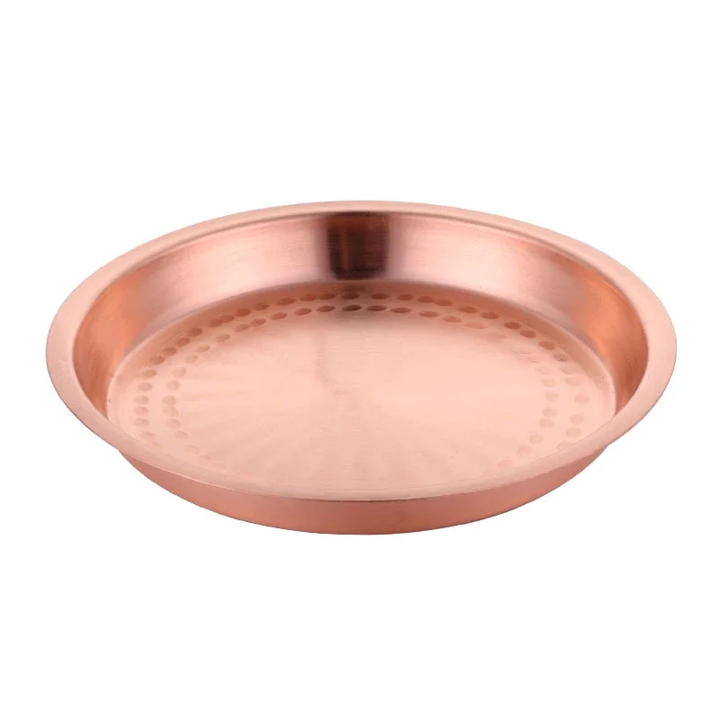 Steamed chicken Big chicken plates Brass disc Tray Round copper flat plate Thickened coppers plate Pure copper plates