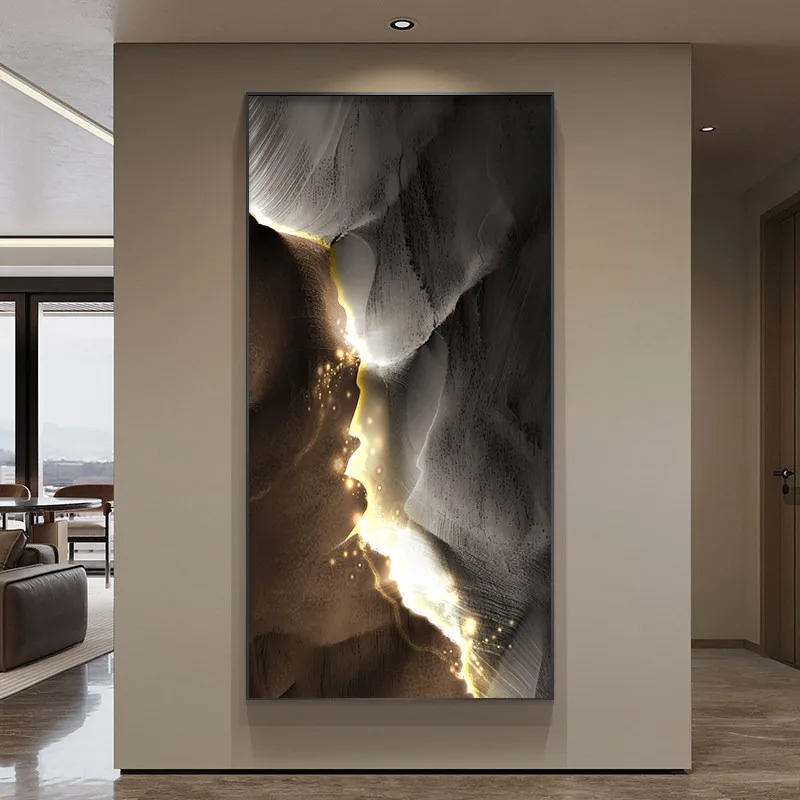 Modern Light Luxury Abstract Art Entrance Decorative Painting High Aesthetic Mural for Living Room Corridor Entry Door