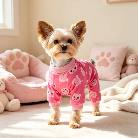 Pink Pig Dog Pajamas Dog &Cats Costumes Pjs Stretchy Funny Pet Costumes Clothes Outfit Pajamas for Medium Dogs