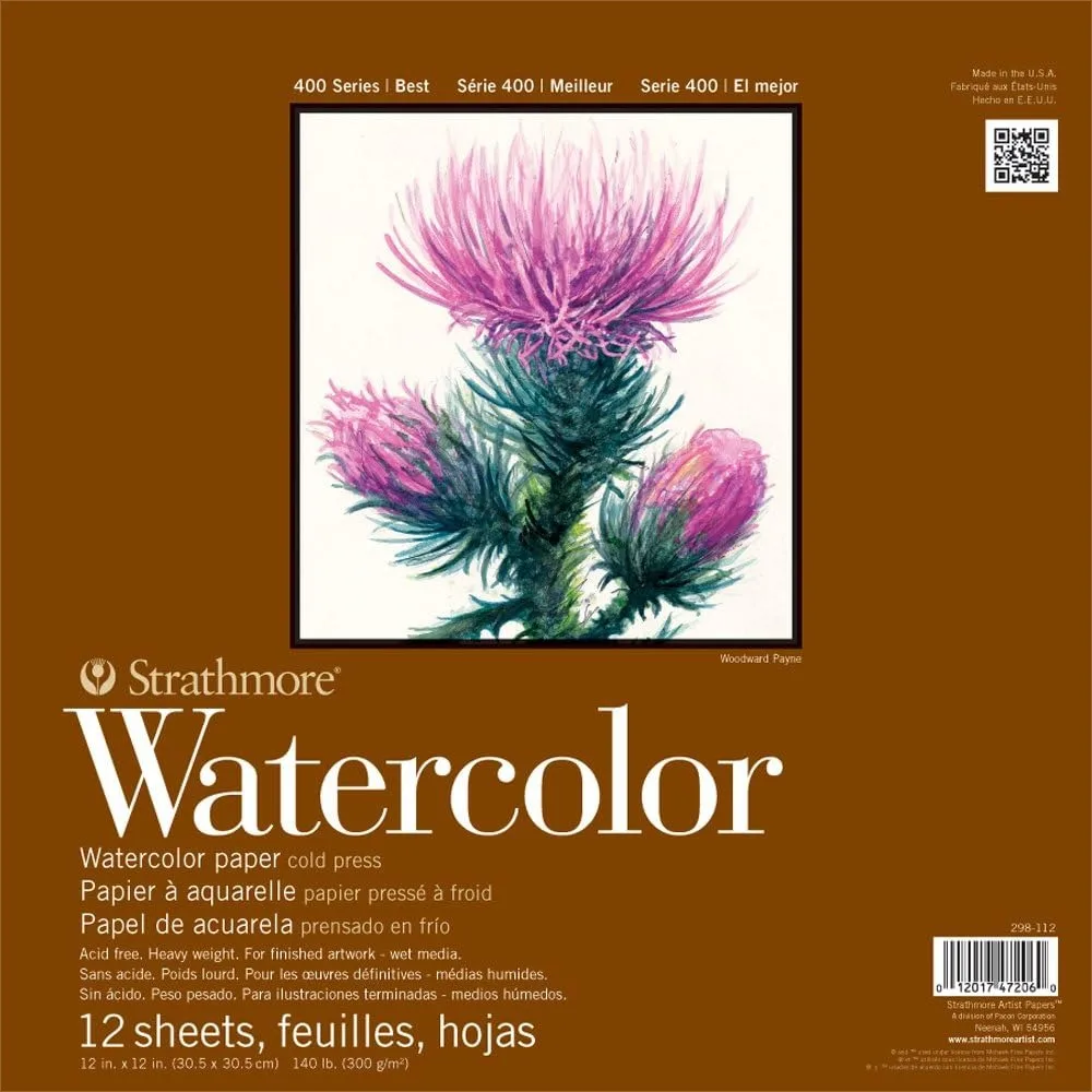 

Watercolor Paper Pad 12x12 Inch - 12 Sheets for Painting, Ideal for Mastering Techniques