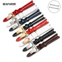 Genuine Leather Women's Watch Strap for 1853 Tissot T094 Flamenco Series T094210 Watch Bracelet Soft Breathable 12mm Watch Band