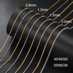 My Shape Round Snake Chain Necklace for Women Men Stainless Steel Link Chain 0.9mm 1.2mm 2mm Chains Choker Fashion Jewelry Gifts