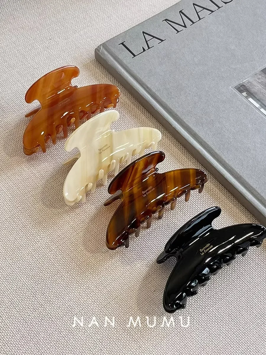New Retro Korean Acetate Hair Claw Large Crab Hair Clips Shark Clip Simple Hairpin Fashion Hair Accessories for Woman Girls