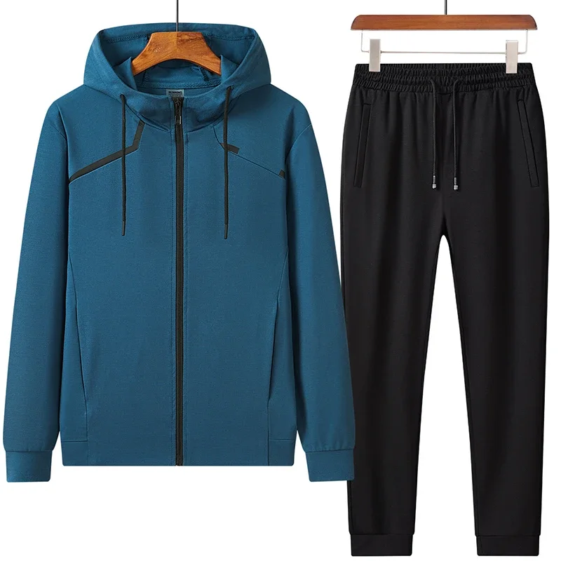 

Повседневные спортивные костюмы для бега, верхняя одежда с воротником-стойкой, комплект из 2 предметов, куртка, пальто, брюки, мужской спортивный кардиган с длинными рукавами, брючный костюм