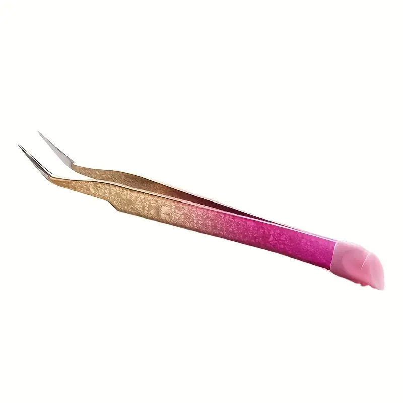 Ensemble de pincettes en Silicone pour Nail Art, 2 pièces, avec conception à double extrémité pour une Application facile d'autocollants, de strass et d'extensions de cils