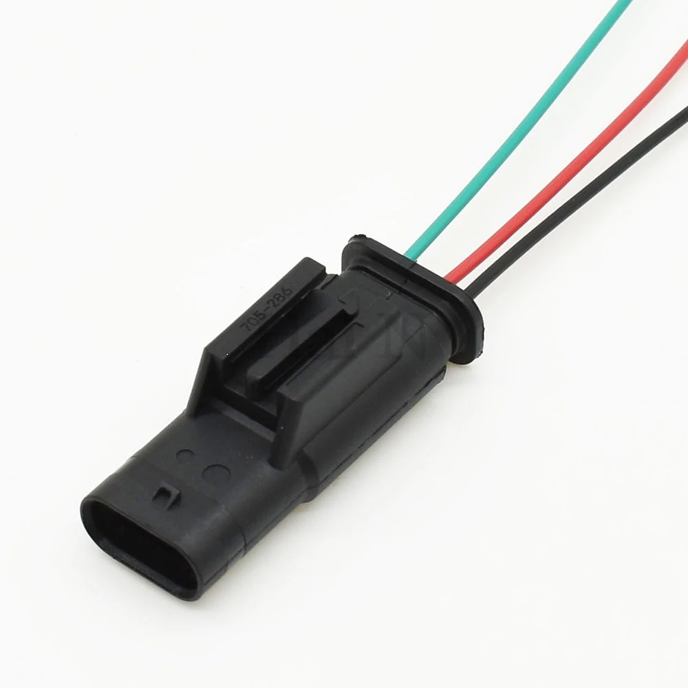 Weiblich männlich 3-poliger wasserdichter Tyco AMP-Stecker für Automobile 1718653 -1 4F 0973703   Für Rückfahrkamera AUDI VW LEAR 1- 1718644 -2