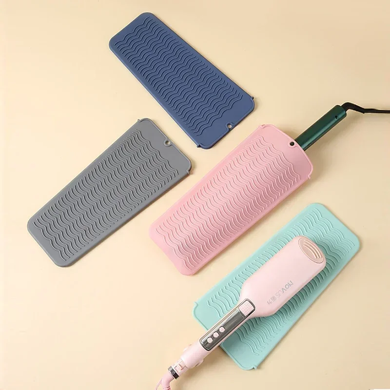 Couverture de baguette à friser en Silicone, sac de rangement pour lisseur de cheveux, tapis isolant pour fer à friser, pochette résistante à la chaleur