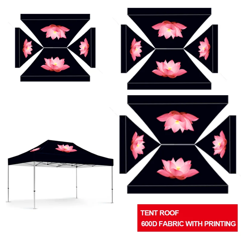 2*2M To 6*6M Roof Canopy Customized Logo Customized Color Full Printing Hot Sell For Small Tent And Large Outdoor Canopies