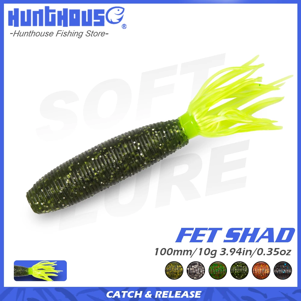 

Hunthouse Fat Ika 100mm 10g Easy Shiner Shad bait Soft Fishing Lure Silicone Leurre Souple For Fishing Black Bass Perch LW233