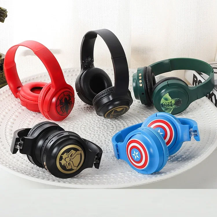 سماعات بلوتوث لاسلكية مع ميكروفون ، سماعات ستيريو فوق الأذن ، كارتون الرجل الحديدي ، الرجل العنكبوت ، سماعة الكابتن ، جديد ، 2023