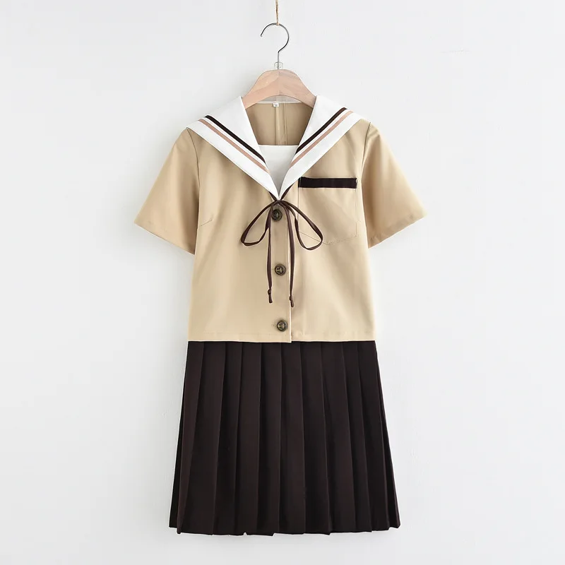 Uniforme scolastica da donna Giappone JK imposta abiti da marinaio stile preppy per ragazze gonna a trapezio a pieghe corta 5XL