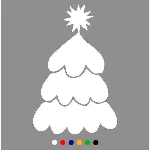 New Jargon Above Snow Christmas Tree Sticker Decal-White