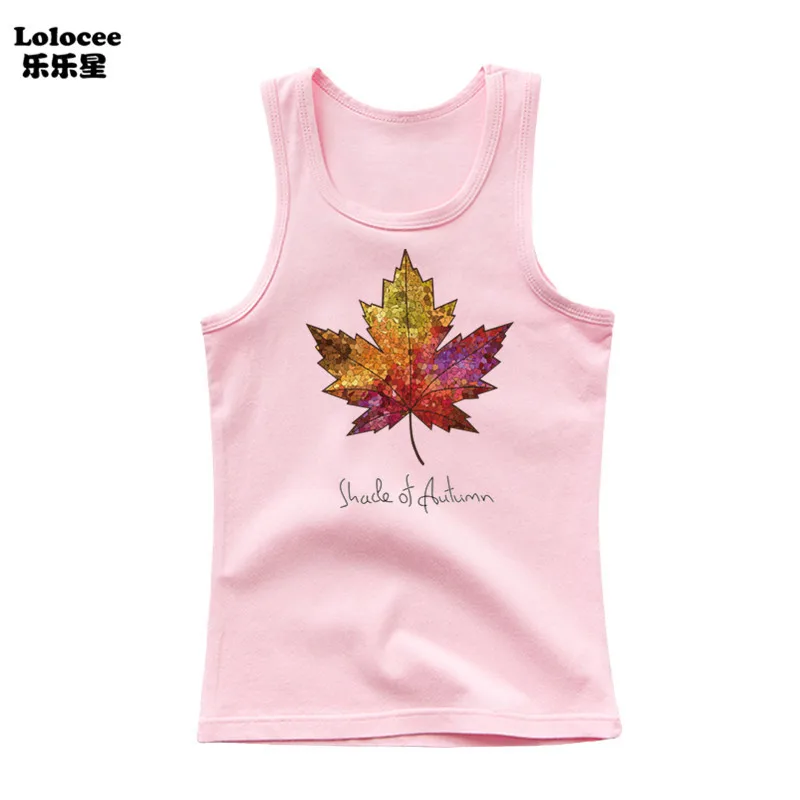 Maple Leaf Printed Vest for Kids 2023 Summer Fitness Sleeveless t-Shirt Boys Basketball Tank Top