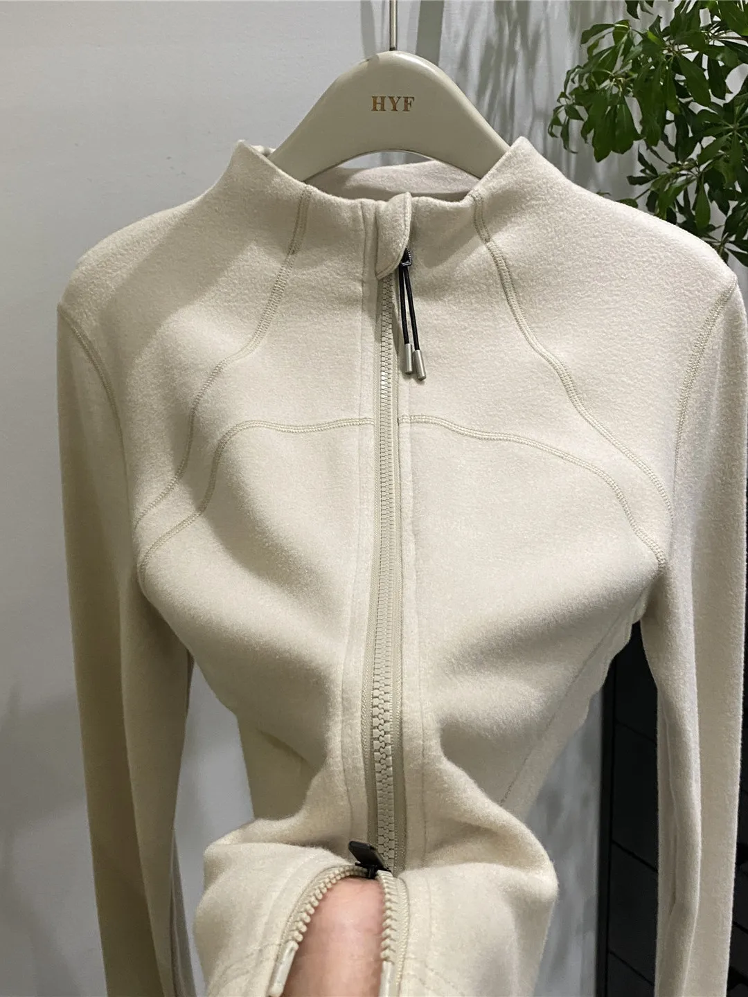 Dames Thiened trui met dubbele rits en opstaande kraag, herfst-winter, warme basis, irt-top, faion-design, Koreaans model