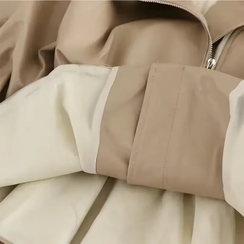 Moda Otoño mujer Chaqueta corta de piel sintética cuello vuelto abrigo de cuero PU coreano con cinturón prendas de vestir ajustadas Mujer