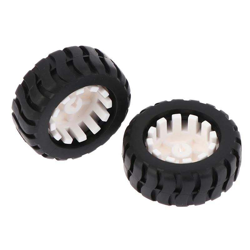 2pcs D-Axis Rubber Tire Robot Accessories Tracking Trolley Model Wheel For N20 Motor Car Robot DIY Toys Parts