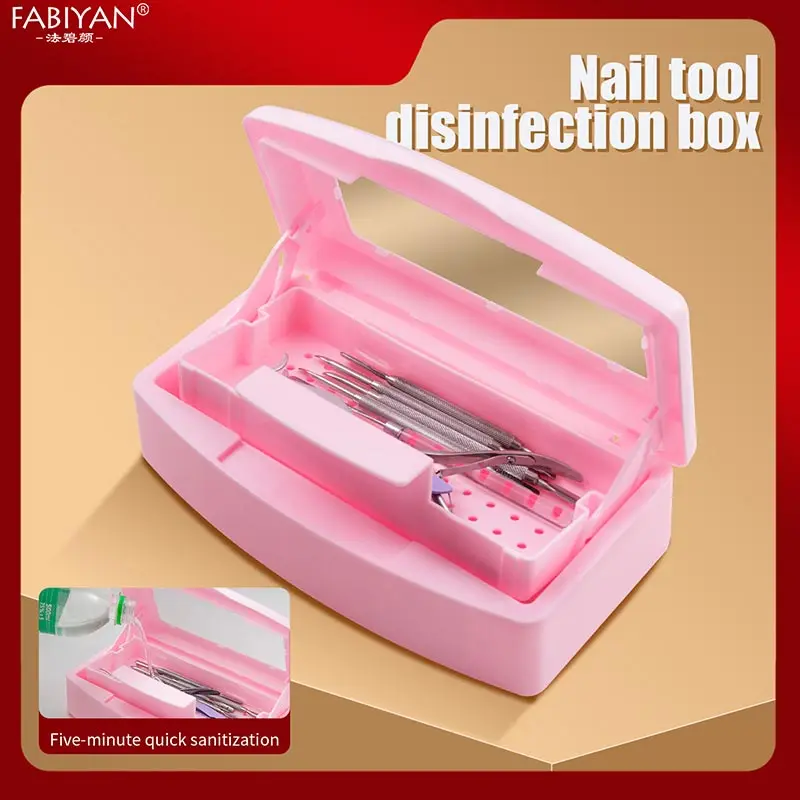 ABS Nail Tools Disinfection Box Nail Art Sterilizer Tray With Filter Layer Detachable Manicure Sterilizer Tray Nail Supplies