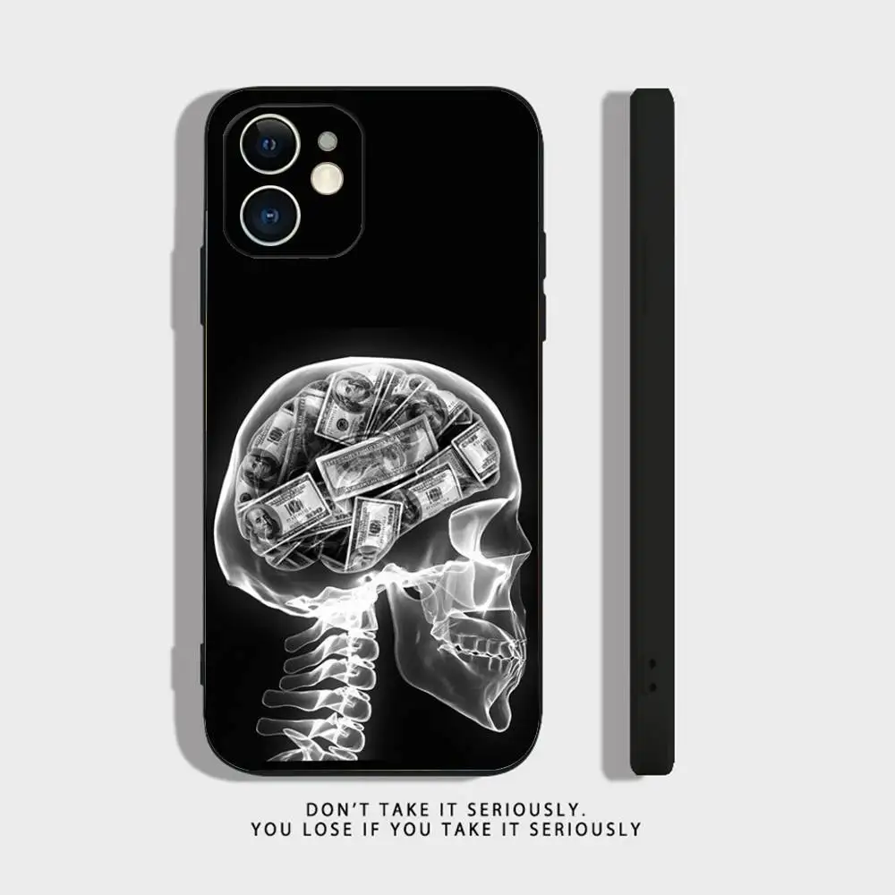 حافظة هاتف بتصميم دولار أمريكي لهاتف iPhone 16,15,14,13,12,11,Pro,X,XS,Max,XR,Plus,Mini Soft Silicone Black مقاومة للصدمات #2