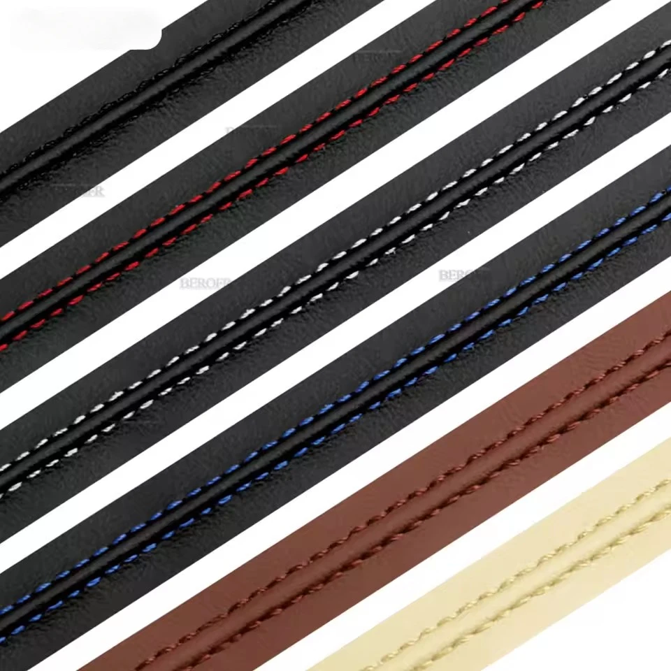 Car Interior Cowhide Leather Self-adhesive Decorative Line Dashboard Decorative Line DIY Braided Strips Car Accessories