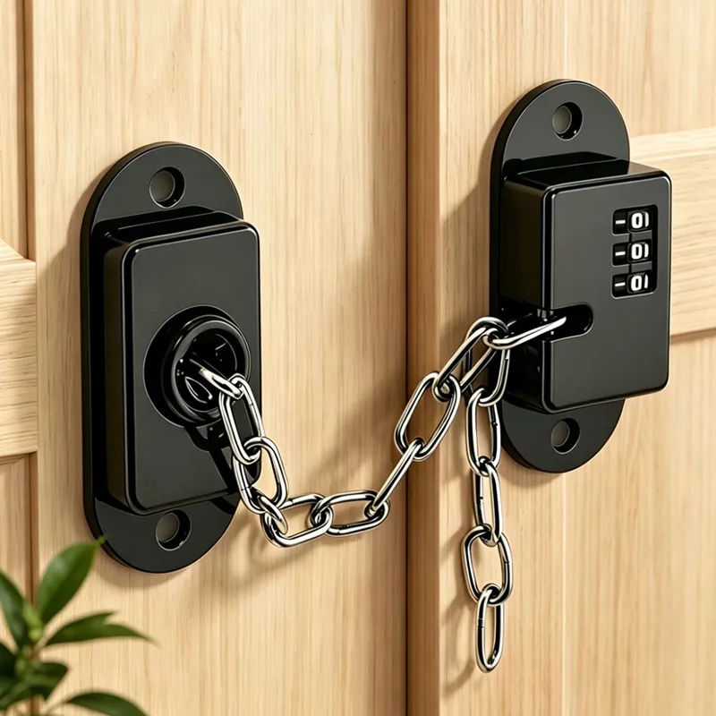 Bohrfreie Passwort-Fensterkette mit Schloss, Baby-Anti-Fall-Sicherheitsbegrenzer, Schiebetürkette, Küchenschrank-Kühlschrank-Sicherheitsverriegelung
