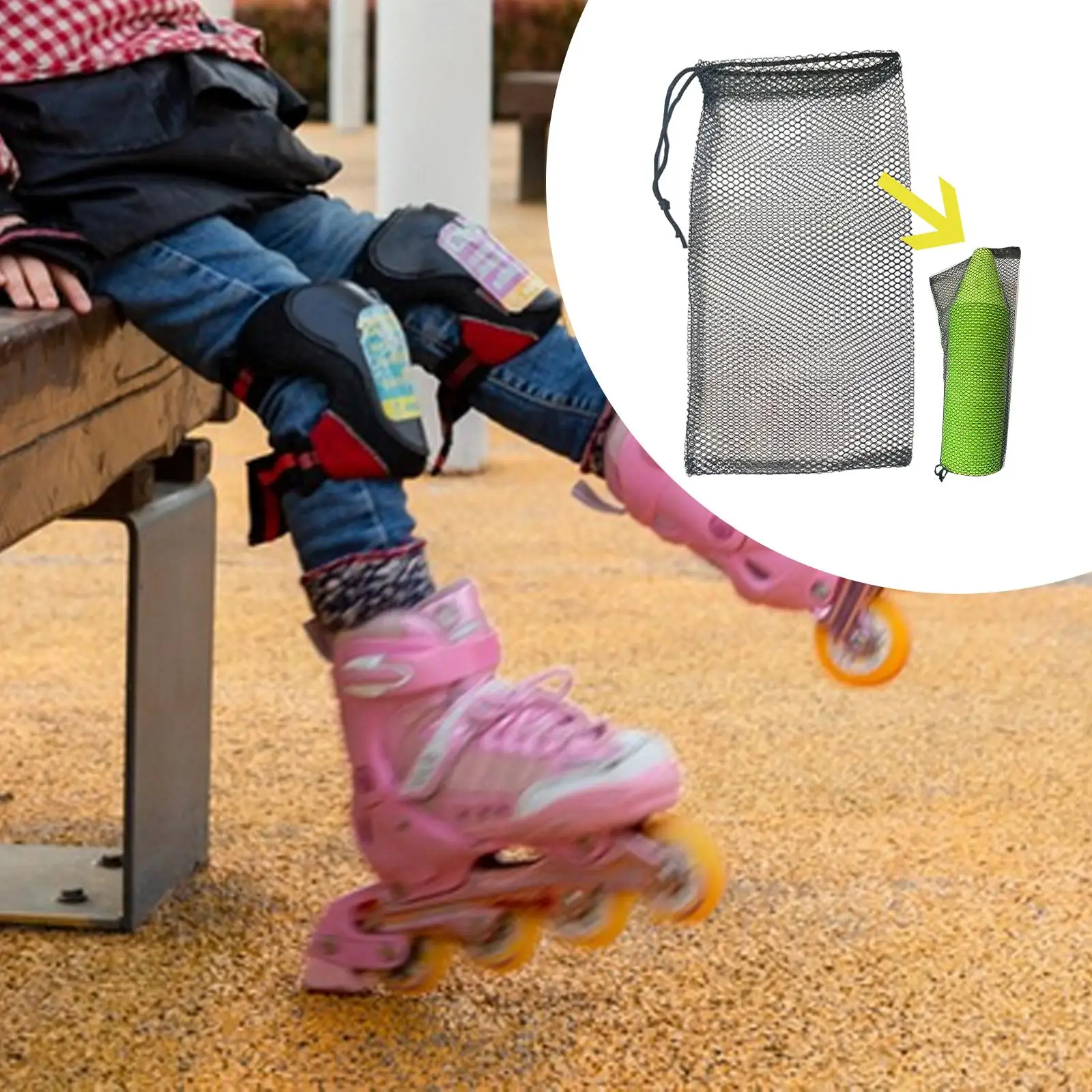 

Сетчатая сумка для конусов для катания на конусах Сумка-органайзер Магазин до 50 конусов Сетчатая сумка на шнурке Сумка для переноски Сумка для хранения для практики скейтбординга