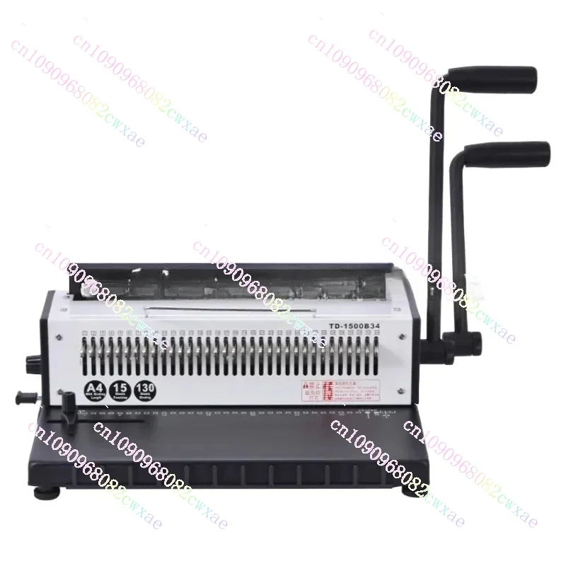 Manual Spiral Wire Binding Machine Metal 34 Punching Hole Square 4*4mm Photo Album A4 Paper Binder Puncher Machine TD-1500B34