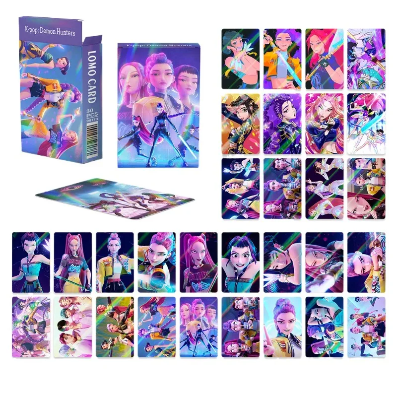 K-pop Carta laser fronte-retro Studenti Moda da collezione Anime Cartoon Animazione Ragazza Regalo di Halloween Giocattoli di tendenza