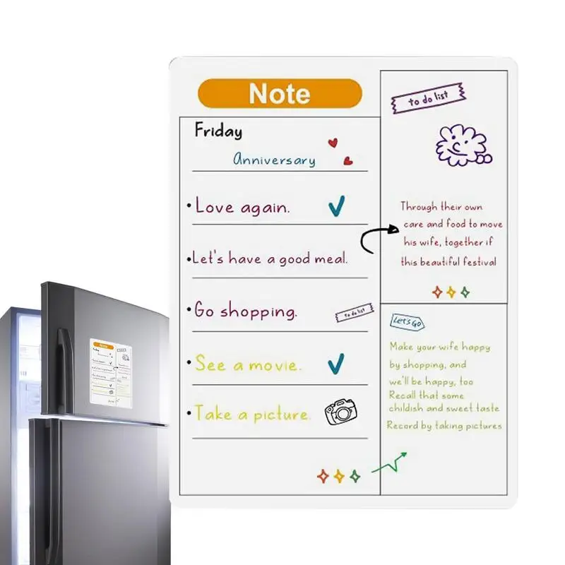 Whiteboard Calendar For Fridge Magnetic Whiteboard Kitchen Calendar Monthly Planners Memo Board Multi-Purpose Fridge Organizer