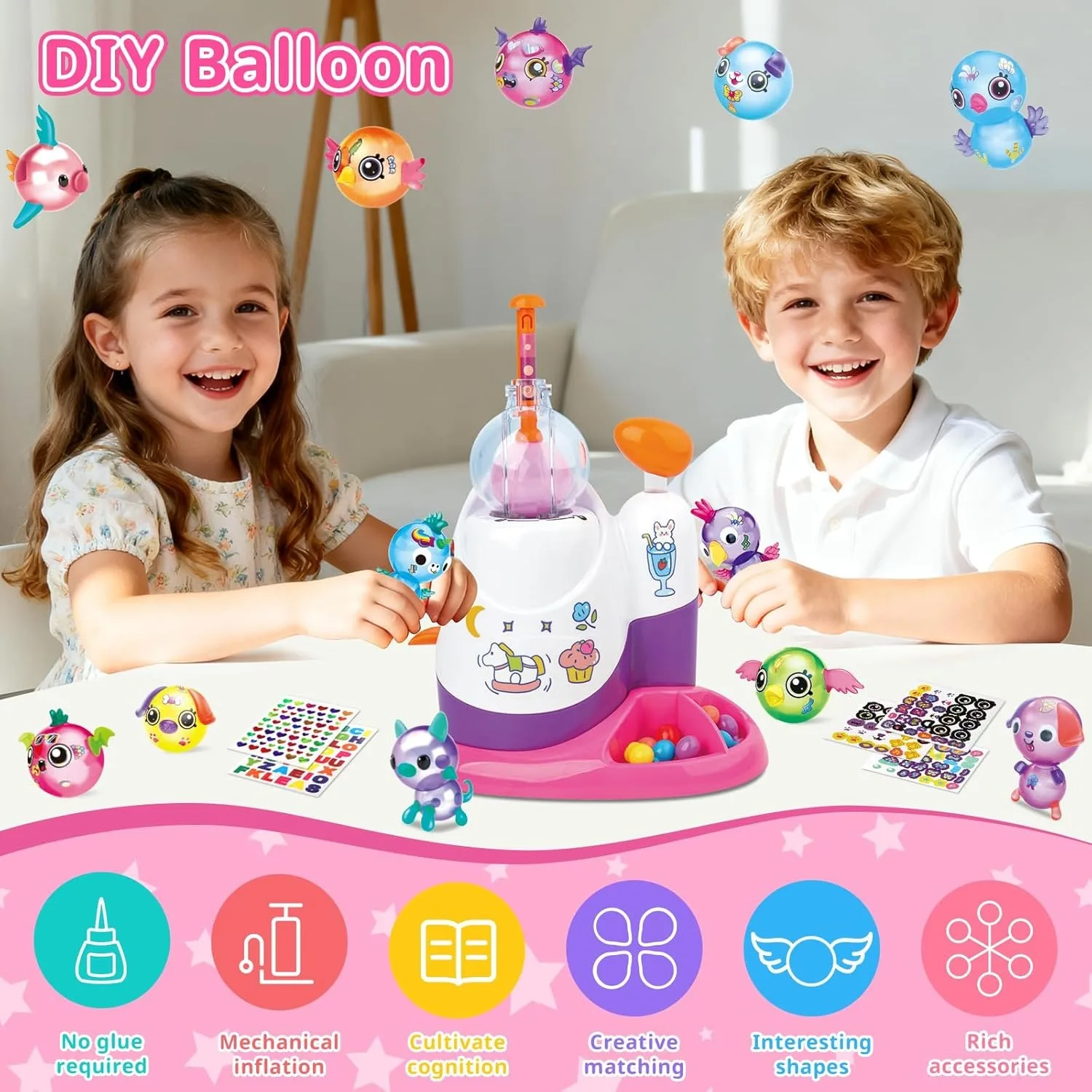 DIY Balloon Animal Kit with Pump  Balloon Making Craft Kits with Multiple Colors Balloons Accessories for Beginners