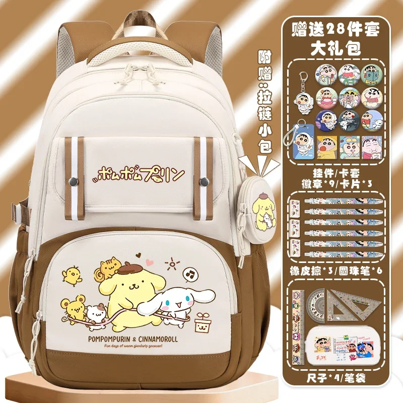 Sanrio pudim cão mochila para crianças, grande capacidade, portátil, desenhos animados, meninos e meninas, novo