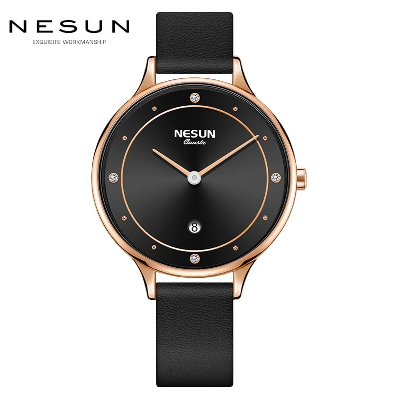 Nesun For Women Watch Female Casual Wristwatch Japan Miyota Movement Rhinstone Simplicity Dress Girls Calendar Relogio Feminino