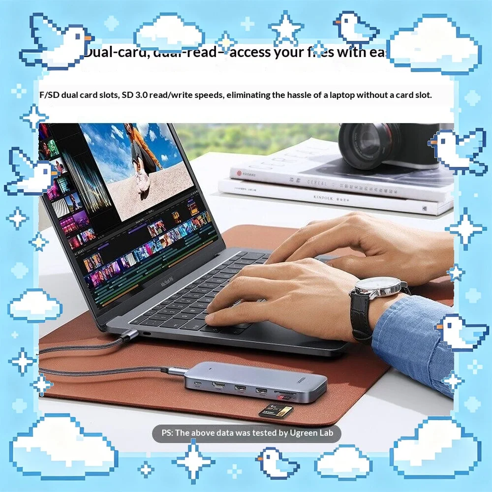 UGREEN CM440-60612 M.2 SSD Enclosure Hub NVMe SATA Dual Protocol Type C to HDMI for Laptop PC