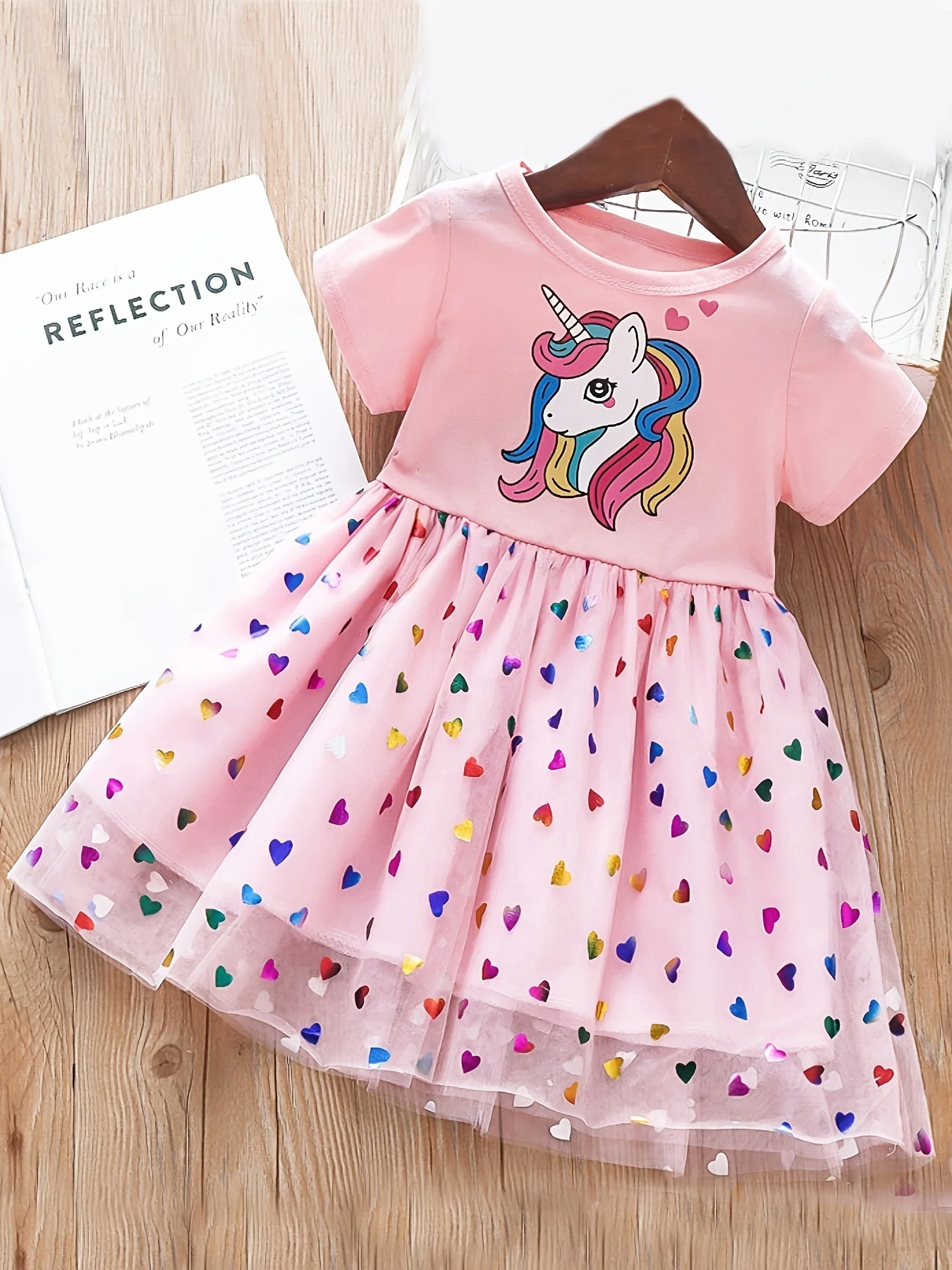 Toddler Girls Cartoon Unicorn Dresses Kids Casual Dress