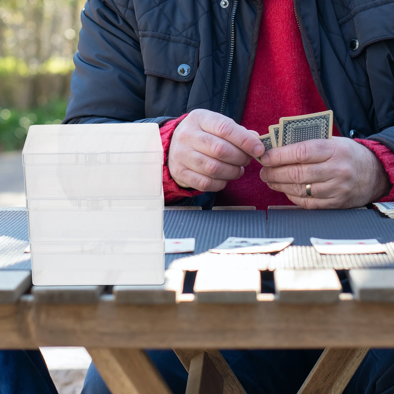 

3pcs Empty Transparent Card Storage Box For Game Poker Cards Organizer Clear Plastic Rectangular Containers Case For Jewelry