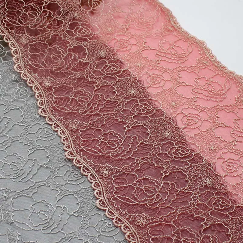 

29/37Yds Bilateral Embroidered Tulle Trim DIY Dress Sewing Crafts Black Red Tulle Lace For Lingerie Underwear Fabric Craft