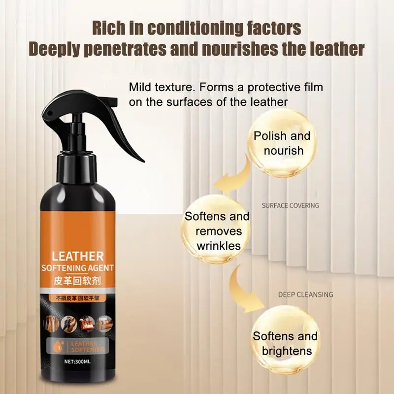 Leather Softener For Shoes 300ml Leather Spray For Furniture Leather Care Agent Furniture Restoration Liquid For Leather Apparel