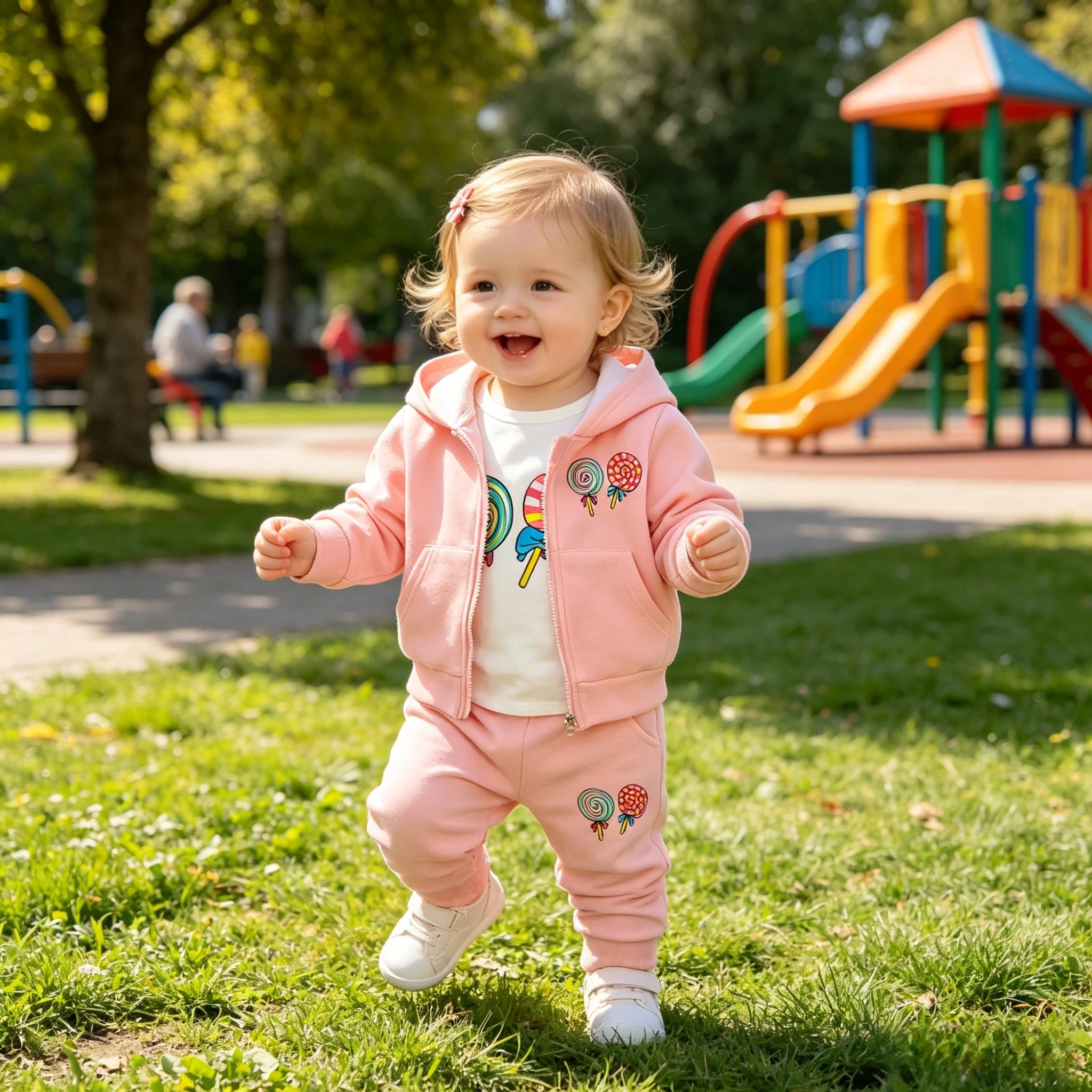Spring Fall Infant Cartoon Print Three Pieces Outfit Suit