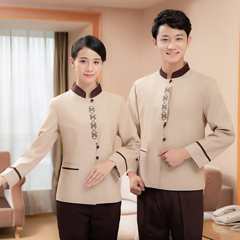 Schoonmaken Werkuniform voor Vrouwen Eigendom Hotelkamer Schoner Tante GuesthousePABreathable Ober Lange Mouw Herfst Winter Outfi