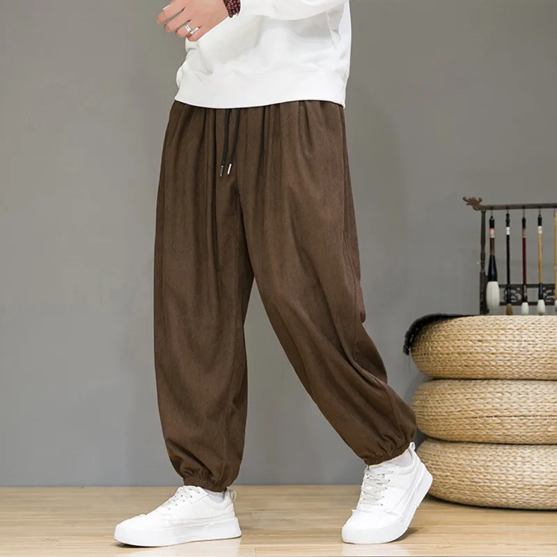 2024 Spring Corduroy Sweatpants Men Baggy Joggers Fashion Streetwear Loose Casual Harem Pants Plus SIze 5XL 4XL