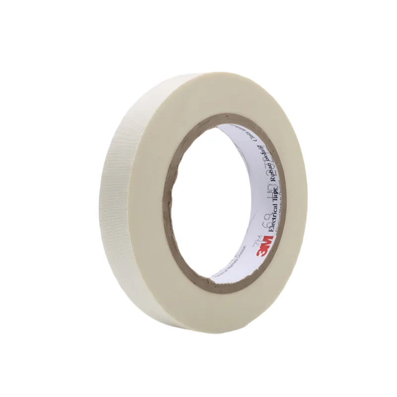 1 Roll 3M Scotch Glass Cloth Electrical Tape 69 with Silicone Adhesive Flame Retardant Premium Grade White Tape