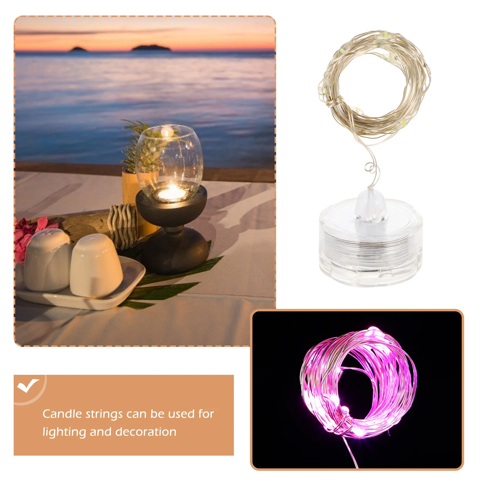 6 قطعة سلسلة أضواء غاطسة مقاومة للماء الأسلاك النحاسية 20 أضواء زر LED مصباح الغوص الزخرفية لحفل الزفاف