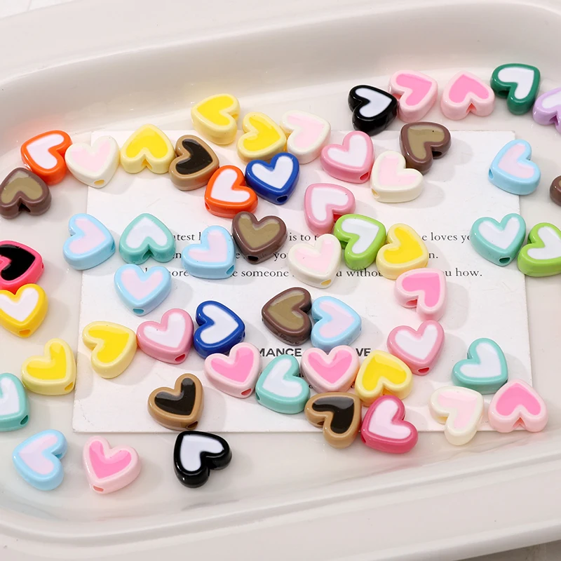 20 teile/los Acryl Macaron Liebe Herz Perlen Lose Spacer Perlen Für Halsketten Armbänder Anhänger DIY Schmuck Machen Zubehör