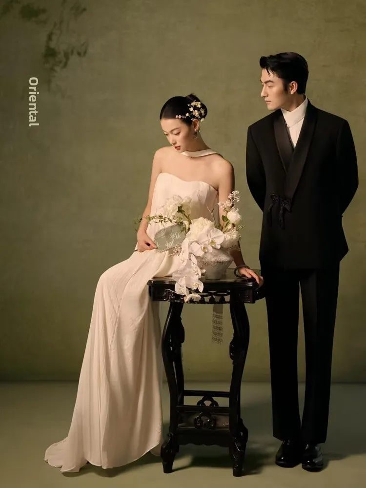 

Шикарное восточное эстетическое платье для фотосессии в стиле дзен с холодными оттенками, традиционный китайский стиль, для студийной съемки