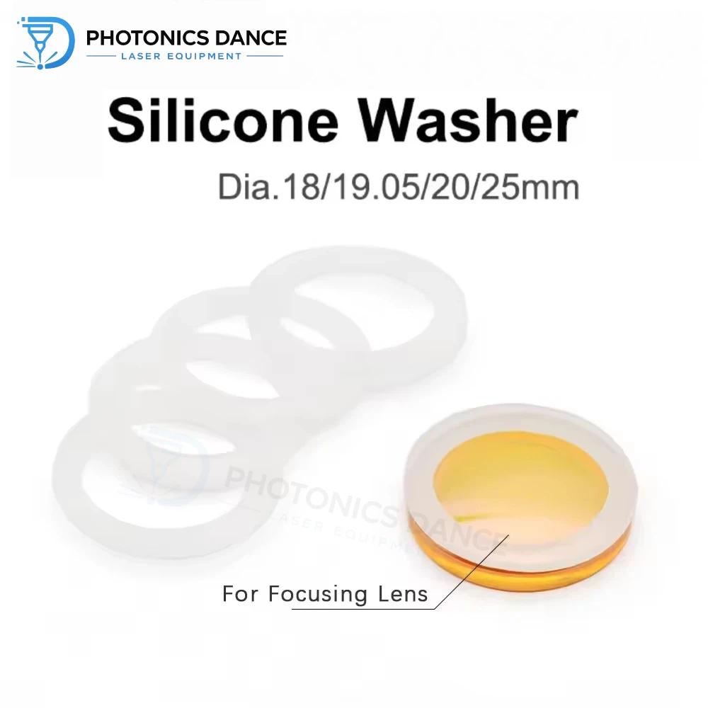 10pcs CO2 Silicone Gaskets Laser Focus Lens Silicone Washer Dia.18/19.05/20/25mm for CO2 Laser Focusing/Reflective Lens Mirrors