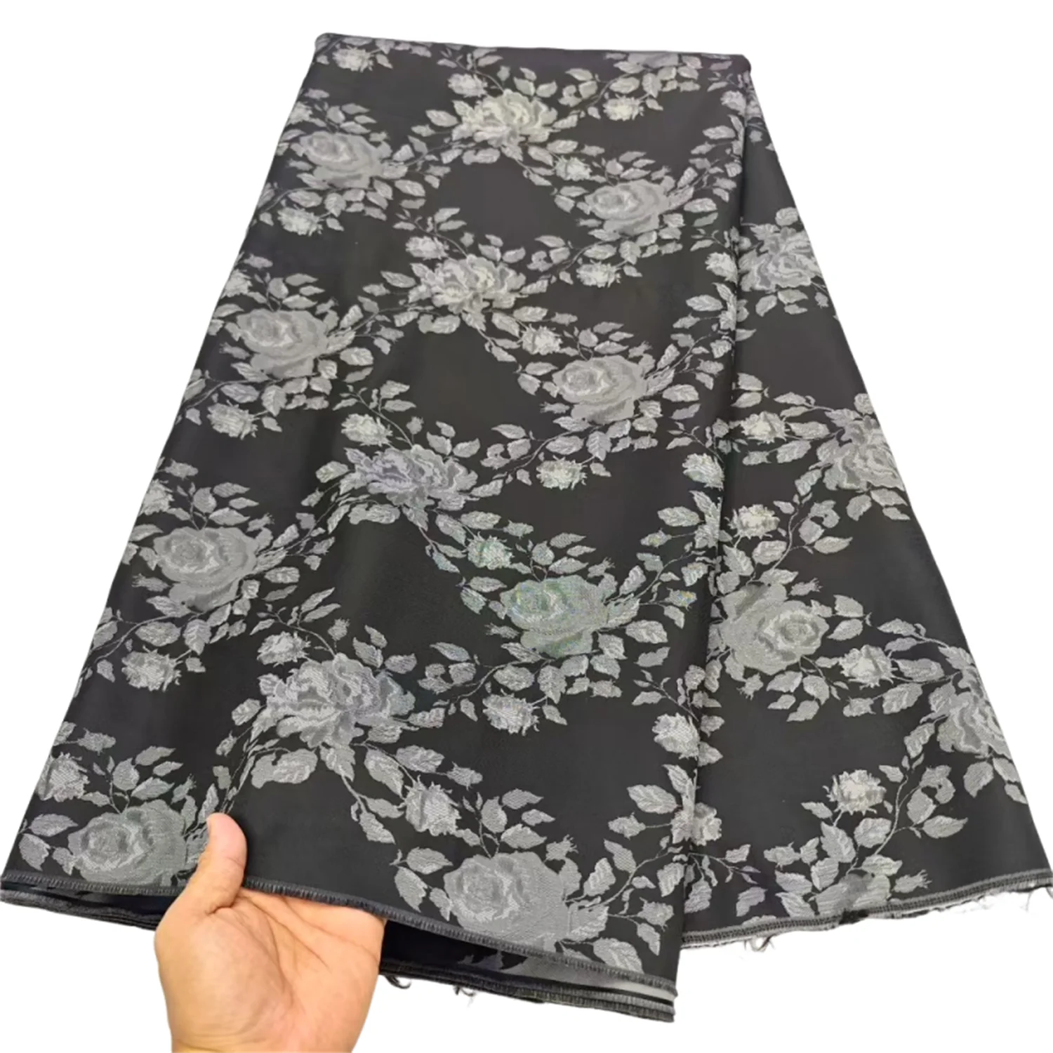 New 5 Yards African Multicolor Brocade Jacquard Lace Fabrics French Nigerian Wedding Dress Tulle Lace Embroidery Lace For Sewing